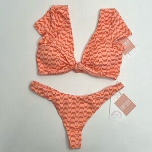 NWT Dippin Daisys New Wave Vision top Seaport bottoms medium bikini set